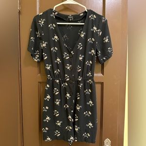 Madewell Black Floral Romper (XXS) - Runs Big